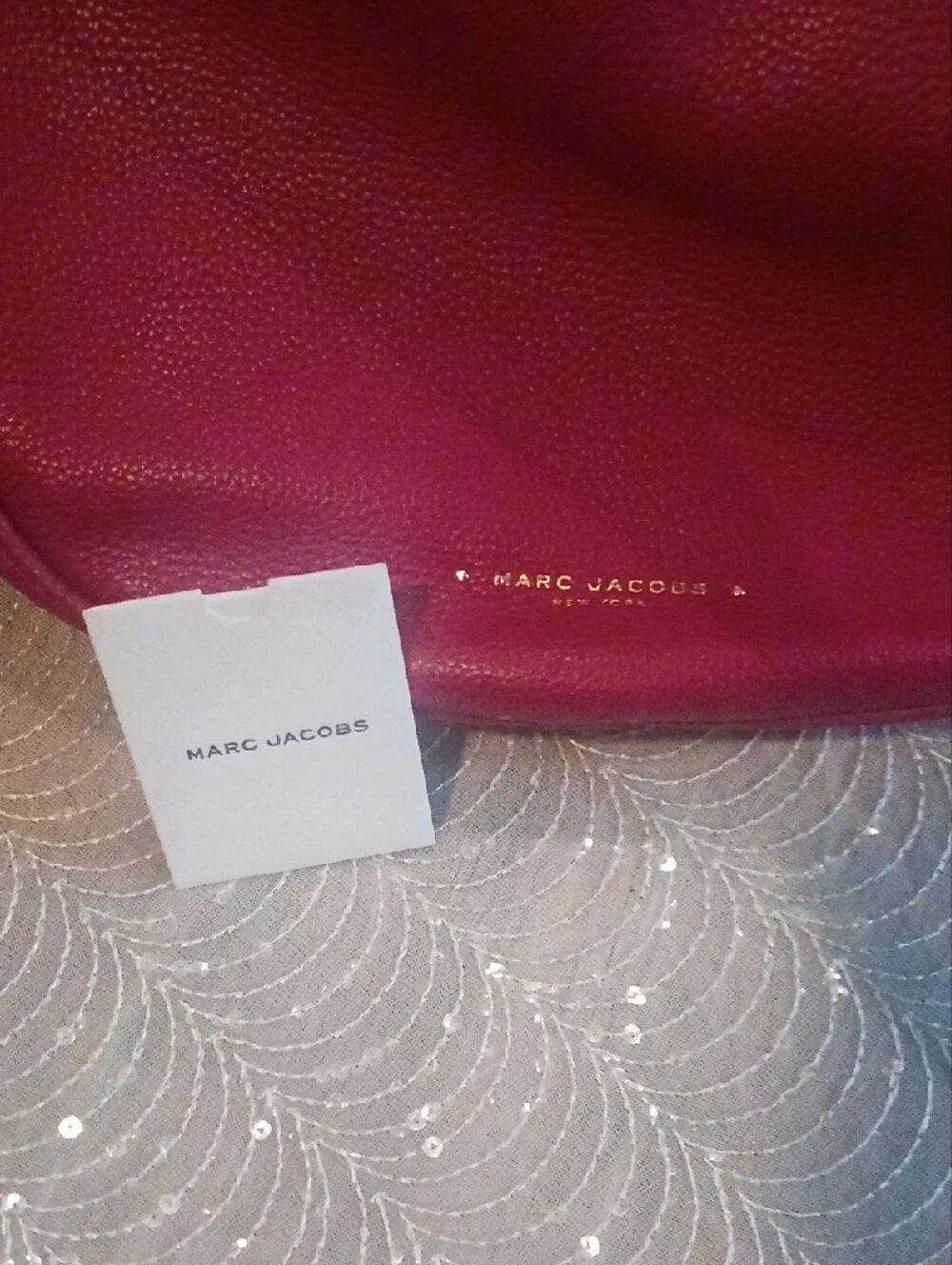Marc Jacobs Pebbled Leather Hobo in Berry with Gold Hardware